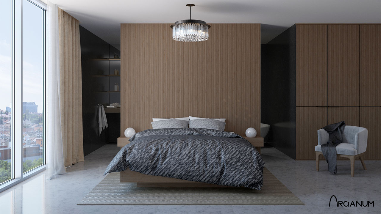 Building of eleven houses in Sagunto, bedroom